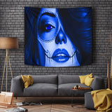 Calavera Fresh Look Design #3 Wall Tapestry (Blue Lapis Lazuli) - FREE SHIPPING Calavera Fresh Look Design #3 Wall Tapestry (Blue Lapis Lazuli) - FREE SHIPPING