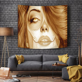 Calavera Fresh Look Design #3 Wall Tapestry (Honey Tiger's Eye) - FREE SHIPPING Calavera Fresh Look Design #3 Wall Tapestry (Honey Tiger's Eye) - FREE SHIPPING