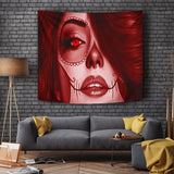 Calavera Fresh Look Design #3 Wall Tapestry (Red Garnet) - FREE SHIPPING Calavera Fresh Look Design #3 Wall Tapestry (Red Garnet) - FREE SHIPPING