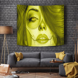 Calavera Fresh Look Design #3 Wall Tapestry (Yellow Chrysoberyl) - FREE SHIPPING Calavera Fresh Look Design #3 Wall Tapestry (Yellow Chrysoberyl) - FREE SHIPPING