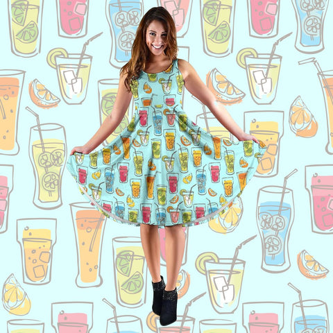 Cocktail Drinks Party Midi Dress (Blue) - FREE SHIPPING Cocktail Drinks Party Midi Dress (Blue) - FREE SHIPPING