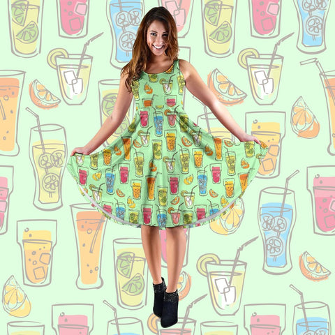 Cocktail Drinks Party Midi Dress (Green) - FREE SHIPPING Cocktail Drinks Party Midi Dress (Green) - FREE SHIPPING