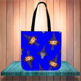 Cute Witches Halloween Trick Or Treat Cloth Tote Goody Bag (Blue) Cute Witches Halloween Trick Or Treat Cloth Tote Goody Bag (Blue)