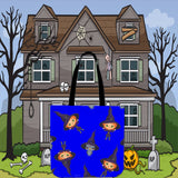Cute Witches Halloween Trick Or Treat Cloth Tote Goody Bag (Blue) Cute Witches Halloween Trick Or Treat Cloth Tote Goody Bag (Blue)