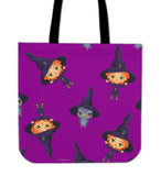 Cute Witches Halloween Trick Or Treat Cloth Tote Goody Bag (Purple) Cute Witches Halloween Trick Or Treat Cloth Tote Goody Bag (Purple)