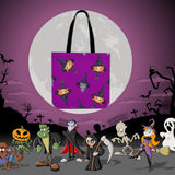 Cute Witches Halloween Trick Or Treat Cloth Tote Goody Bag (Purple) Cute Witches Halloween Trick Or Treat Cloth Tote Goody Bag (Purple)