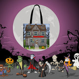 Derelict House Halloween Trick Or Treat Cloth Tote Goody Bag Derelict House Halloween Trick Or Treat Cloth Tote Goody Bag