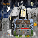 Derelict House Halloween Trick Or Treat Cloth Tote Goody Bag Derelict House Halloween Trick Or Treat Cloth Tote Goody Bag