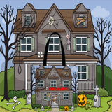 Derelict House Halloween Trick Or Treat Cloth Tote Goody Bag Derelict House Halloween Trick Or Treat Cloth Tote Goody Bag