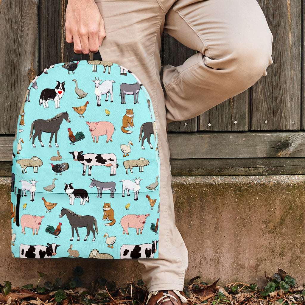 Farm Animals Design 1 Backpack Light Blue FREE SHIPPING DealioHound