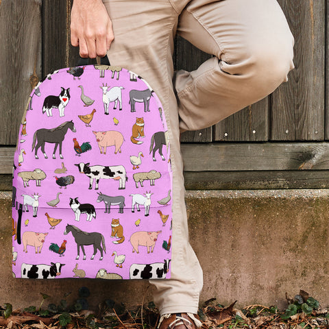 Farm Animals Design #1 Backpack (Light Pink) - FREE SHIPPING Farm Animals Design #1 Backpack (Light Pink) - FREE SHIPPING