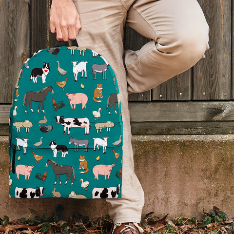 Farm Animals Design #1 Backpack (Teal) - FREE SHIPPING Farm Animals Design #1 Backpack (Teal) - FREE SHIPPING