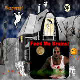 Feed Me Brains Halloween Trick Or Treat Cloth Tote Goody Bag Feed Me Brains Halloween Trick Or Treat Cloth Tote Goody Bag