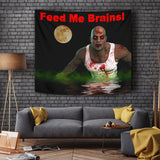 Feed Me Brains - Halloween Wall Tapestry - FREE SHIPPING Feed Me Brains - Halloween Wall Tapestry - FREE SHIPPING