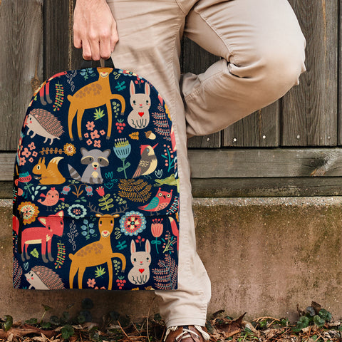Wildlife Collection - Forest Animals (Dark Blue) Backpack - FREE SHIPPING