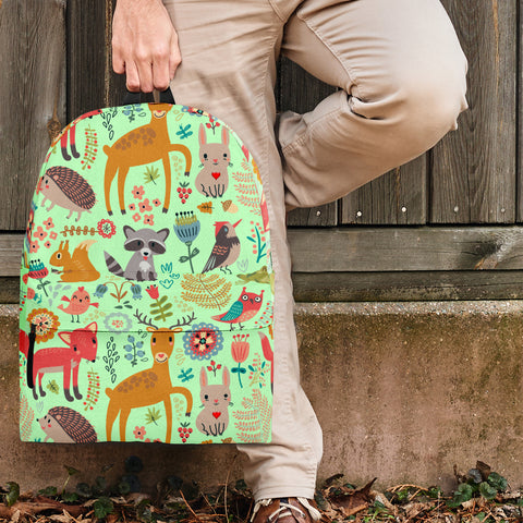 Wildlife Collection - Forest Animals (Light Green) Backpack - FREE SHIPPING Wildlife Collection - Forest Animals (Light Green) Backpack - FREE SHIPPING