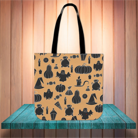Halloween Icons Halloween Trick Or Treat Cloth Tote Goody Bag (Light Orange) Halloween Icons Halloween Trick Or Treat Cloth Tote Goody Bag (Light Orange)