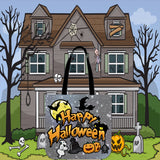 Happy Halloween Design #1 (Gray) Halloween Trick Or Treat Cloth Tote Goody Bag Happy Halloween Design #1 (Gray) Halloween Trick Or Treat Cloth Tote Goody Bag