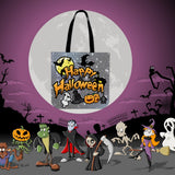 Happy Halloween Design #1 (Gray) Halloween Trick Or Treat Cloth Tote Goody Bag Happy Halloween Design #1 (Gray) Halloween Trick Or Treat Cloth Tote Goody Bag