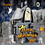 Happy Halloween Design #1 (Gray) Halloween Trick Or Treat Cloth Tote Goody Bag Happy Halloween Design #1 (Gray) Halloween Trick Or Treat Cloth Tote Goody Bag