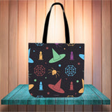 Hats & Spiders Halloween Trick Or Treat Cloth Tote Goody Bag Hats & Spiders Halloween Trick Or Treat Cloth Tote Goody Bag
