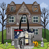 Haunted House Halloween Trick Or Treat Cloth Tote Goody Bag Haunted House Halloween Trick Or Treat Cloth Tote Goody Bag