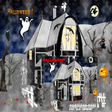 Haunted House Halloween Trick Or Treat Cloth Tote Goody Bag Haunted House Halloween Trick Or Treat Cloth Tote Goody Bag