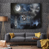 Keep Away - Haunted House - Halloween Wall Tapestry - FREE SHIPPING Keep Away - Haunted House - Halloween Wall Tapestry - FREE SHIPPING