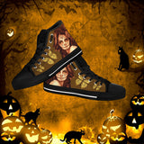 Calavera Fresh Look Design #1 Women's High Tops - Black Soles! Calavera Fresh Look Design #1 Women's High Tops - Black Soles!