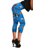 I Love Dogs Capri Leggings (FPD Blue) - FREE SHIPPING I Love Dogs Capri Leggings (FPD Blue) - FREE SHIPPING