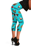 I Love Dogs Capri Leggings (FPD Cyan) - FREE SHIPPING I Love Dogs Capri Leggings (FPD Cyan) - FREE SHIPPING