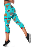 I Love Dogs Capri Leggings (FPD Cyan) - FREE SHIPPING I Love Dogs Capri Leggings (FPD Cyan) - FREE SHIPPING