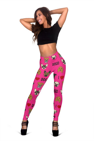 I Love Dogs Leggings (FPD Pink) - FREE SHIPPING I Love Dogs Leggings (FPD Pink) - FREE SHIPPING