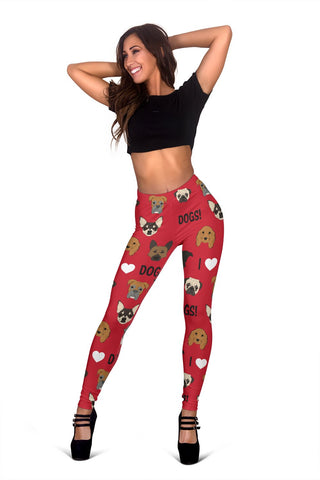 I Love Dogs Leggings (Red) - FREE SHIPPING I Love Dogs Leggings (Red) - FREE SHIPPING