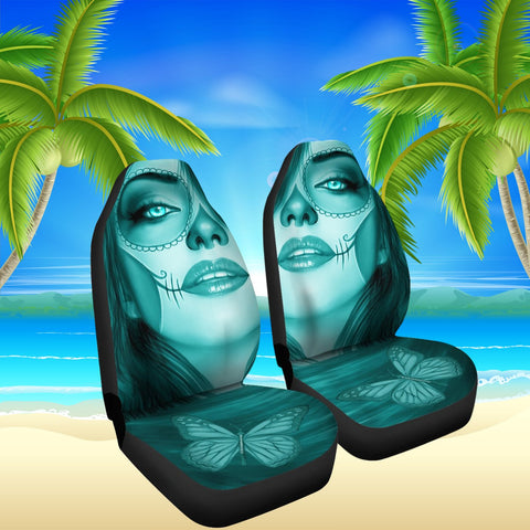 Calavera Fresh Look Design #3 Car Seat Covers (Ice Blue Aquamarine) - FREE SHIPPING Calavera Fresh Look Design #3 Car Seat Covers (Ice Blue Aquamarine) - FREE SHIPPING