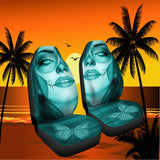 Calavera Fresh Look Design #3 Car Seat Covers (Ice Blue Aquamarine) - FREE SHIPPING Calavera Fresh Look Design #3 Car Seat Covers (Ice Blue Aquamarine) - FREE SHIPPING