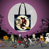 If The Broom Fits, Ride It Design #2 Halloween Trick Or Treat Cloth Tote Goody Bag If The Broom Fits, Ride It Design #2 Halloween Trick Or Treat Cloth Tote Goody Bag