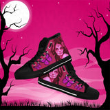 Calavera Fresh Look Design #1 Women's High Tops - Black Soles! Calavera Fresh Look Design #1 Women's High Tops - Black Soles!