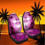 Calavera Fresh Look Design #3 Car Seat Covers (Pink Mystic Topaz) - FREE SHIPPING