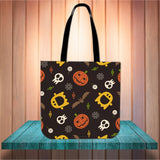 Pumpkins & Monsters (Orange) Halloween Trick Or Treat Cloth Tote Goody Bag Pumpkins & Monsters (Orange) Halloween Trick Or Treat Cloth Tote Goody Bag