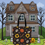 Pumpkins & Monsters (Orange) Halloween Trick Or Treat Cloth Tote Goody Bag Pumpkins & Monsters (Orange) Halloween Trick Or Treat Cloth Tote Goody Bag