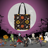 Pumpkins & Monsters (Orange) Halloween Trick Or Treat Cloth Tote Goody Bag Pumpkins & Monsters (Orange) Halloween Trick Or Treat Cloth Tote Goody Bag