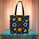 Pumpkins & Monsters (Purple) Halloween Trick Or Treat Cloth Tote Goody Bag Pumpkins & Monsters (Purple) Halloween Trick Or Treat Cloth Tote Goody Bag