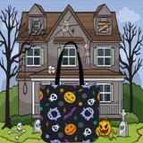 Pumpkins & Monsters (Purple) Halloween Trick Or Treat Cloth Tote Goody Bag Pumpkins & Monsters (Purple) Halloween Trick Or Treat Cloth Tote Goody Bag