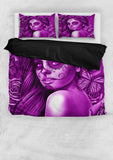 Calavera Fresh Look Design #2 Duvet Cover Set (Purple Night Owl Rose) - FREE SHIPPING Calavera Fresh Look Design #2 Duvet Cover Set (Purple Night Owl Rose) - FREE SHIPPING