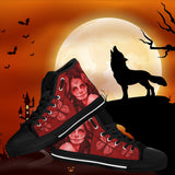 Calavera Fresh Look Design #1 Women's High Tops - Black Soles! Calavera Fresh Look Design #1 Women's High Tops - Black Soles!
