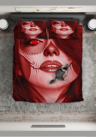 Calavera Fresh Look Design #3 Duvet Cover Set (Red Garnet) - FREE SHIPPING Calavera Fresh Look Design #3 Duvet Cover Set (Red Garnet) - FREE SHIPPING