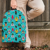 Retro Robots Backpack (Cyan) - FREE SHIPPING Retro Robots Backpack (Cyan) - FREE SHIPPING