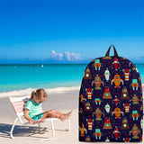Retro Robots Backpack (Dark Purple) - FREE SHIPPING Retro Robots Backpack (Dark Purple) - FREE SHIPPING