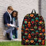 Retro Robots Backpack (Midnight Blue) - FREE SHIPPING